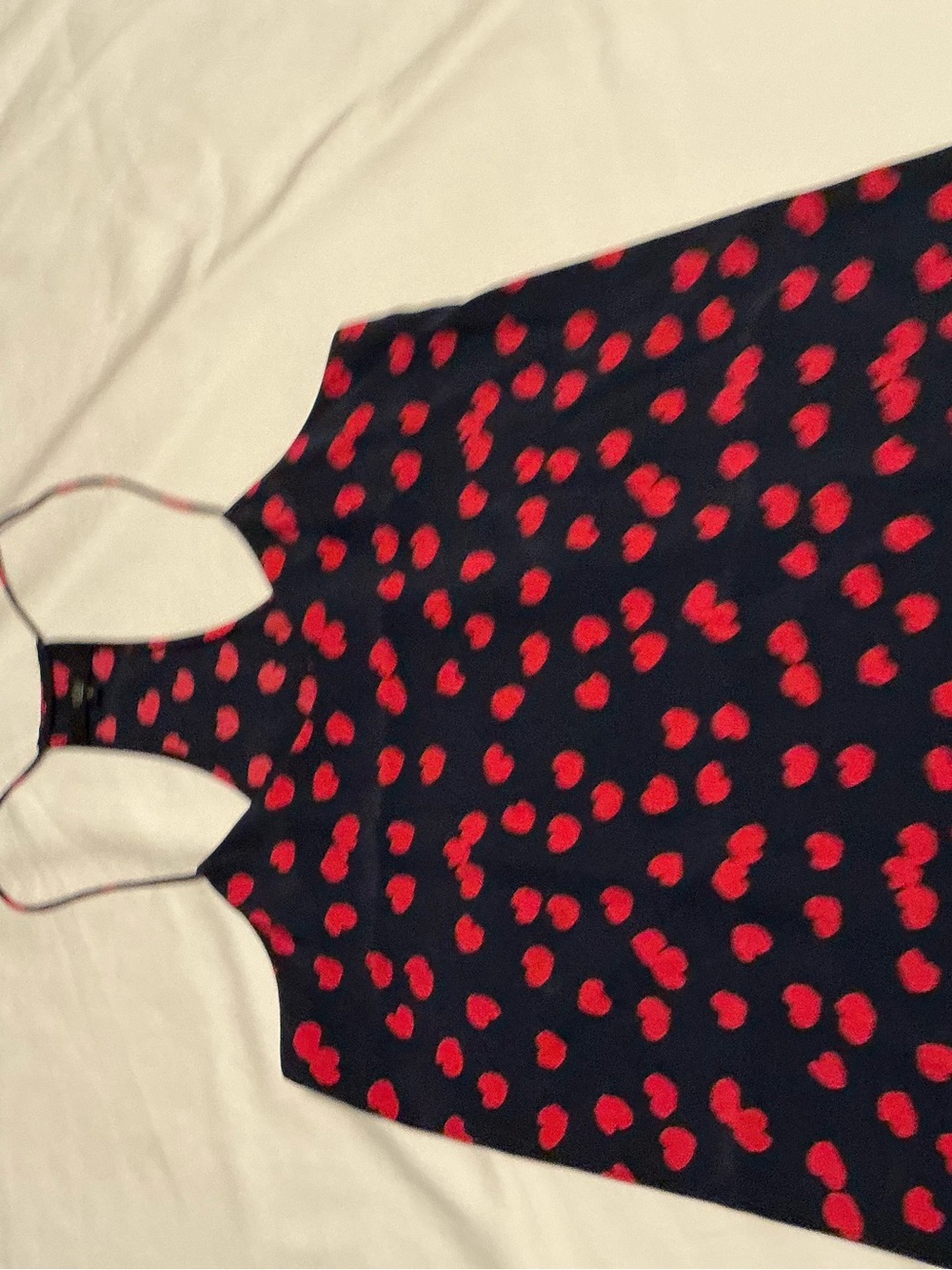 TIBI Navy Sleeveless tank top with Red hearts Print size 0 racerback